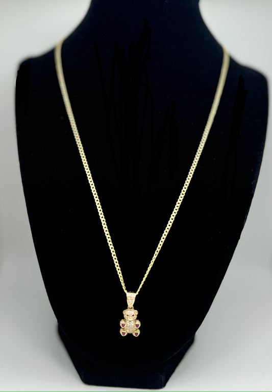 Cuban Chain with Teddy Bear Pendant