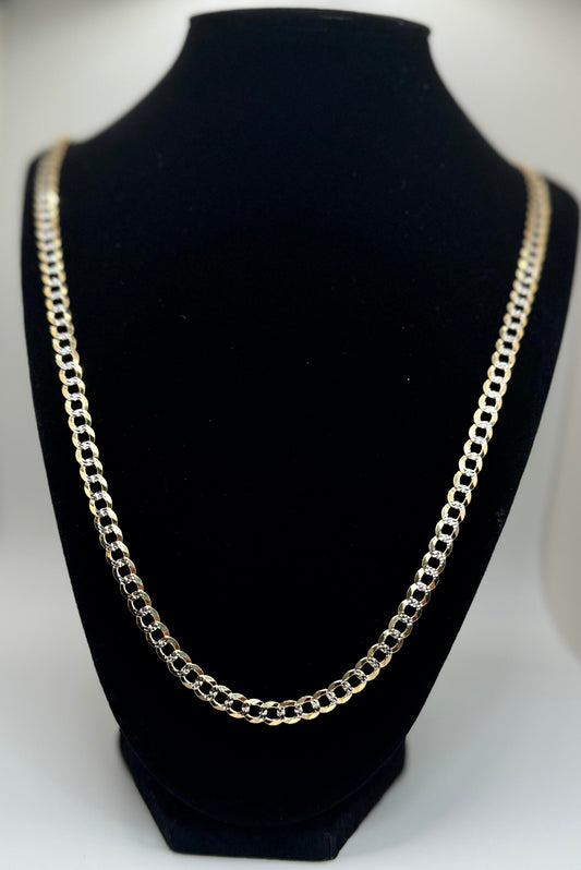 Cuban link chain 2 tone