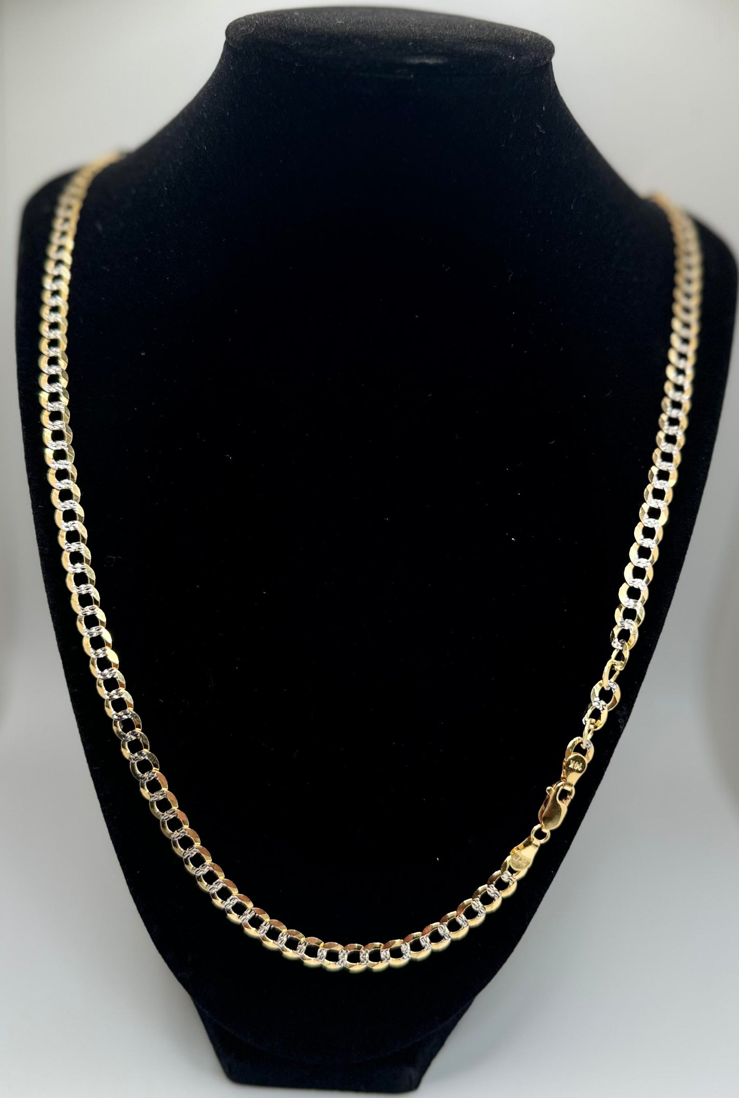 Cuban link chain 2 tone